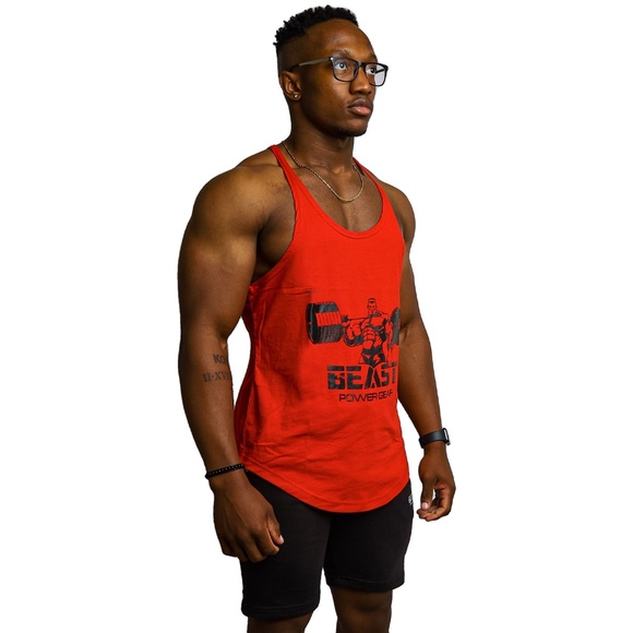 Men's Gym Stringer Tank Top Y-Back Bodybuilding Workout Muscle Cut Shirt Fitness - Picture 2 of 4